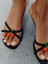 Shiny Rhinestone Beaded Open-Toe Sandals